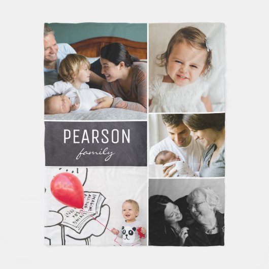 Custom Family Memory Foto Fleece Deken met Ch (Voorkant)