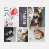 Custom Family Memory Foto Fleece Deken met Ch (Voorkant (Horizontaal))