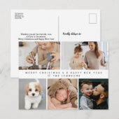 Custom Family Modern Multi Photo Holiday New Year Feestdagenkaart (Voorkant / Achterkant)