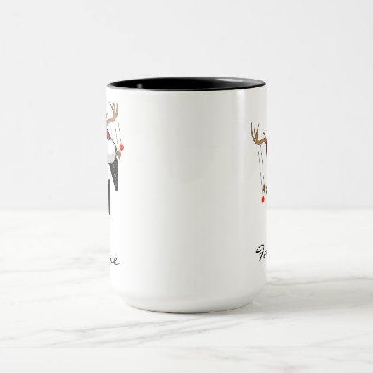 Custom Family Monogram Holiday Mug for Friends Mok (Midden)