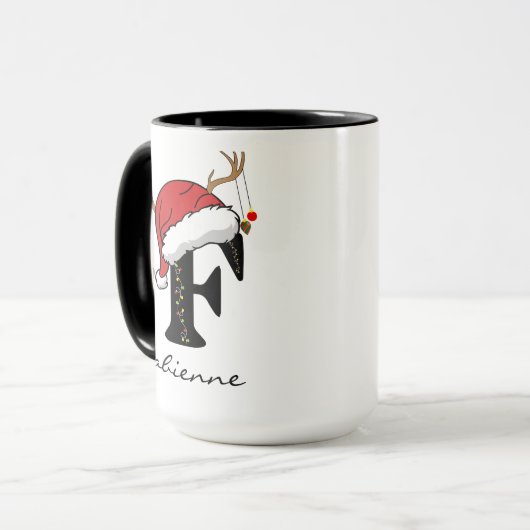Custom Family Monogram Holiday Mug for Friends Mok (Voorkant links)