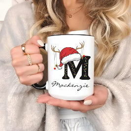 Custom Family Monogram Holiday Mug for Mom or Her Mok