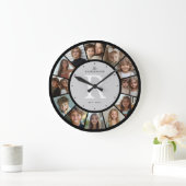 Custom Family Monogram Name Year 12 Photo Collage Grote Klok (Huis)