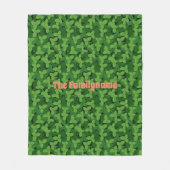 Custom Family Name Blanket with Strawberry Leaves Fleece Deken (Voorkant)