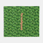 Custom Family Name Blanket with Strawberry Leaves Fleece Deken (Voorkant (Horizontaal))