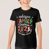 Custom Family Name Christmas 2025 Festive Holiday Tri-Blend Shirt (Voorkant)