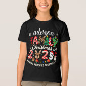 Custom Family Name Christmas 2025 Festive Holiday Tri-Blend Shirt (Voorkant)
