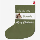 Custom Family Name Christmas Stocking Grote Kerstsok (Achterkant)