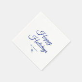 Custom Family Name Happy Holidays Snowflakes Servet (Hoek)