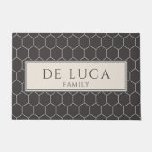 Custom Family Name Hexagon Pattern Deurmat (Voorkant)