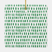 Custom Family Name Modern Pink & Green Christmas Keramisch Ornament (Achterkant)