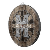Custom Family Name Monogram Dart Board Dartbord (Voorkant Rechts)