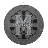 Custom Family Name Monogram Gray Dartbord (Voorkant)
