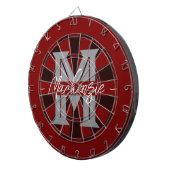 Custom Family Name Monogram Gray Dartbord (Voorkant Rechts)