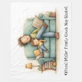 Custom Family Name Nap Blanket Fleece Deken (Voorkant)
