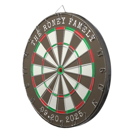 Custom Family Name Personalized Dartboards Dartbord (Voorkant Rechts)