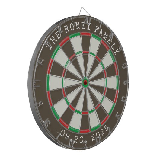 Custom Family Name Personalized Dartboards Dartbord (Voorkant Links)