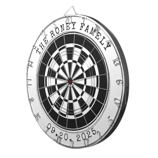 Custom Family Name Personalized Dartboards Dartbord (Voorkant Rechts)