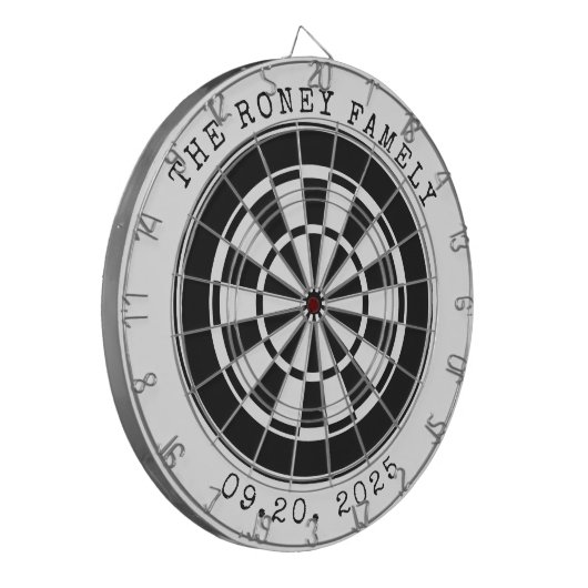 Custom Family Name Personalized Dartboards Dartbord (Voorkant Links)