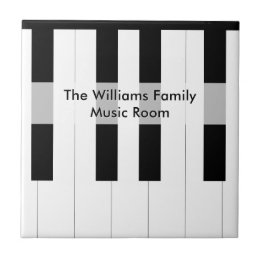 Custom Family Name Piano Keys Music Room Tegeltje