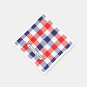 Custom Family Name Red and Blue Plaid  Servet (Hoek)