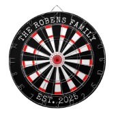 Custom Family Name Rustic Dartboard Dartbord (Voorkant)