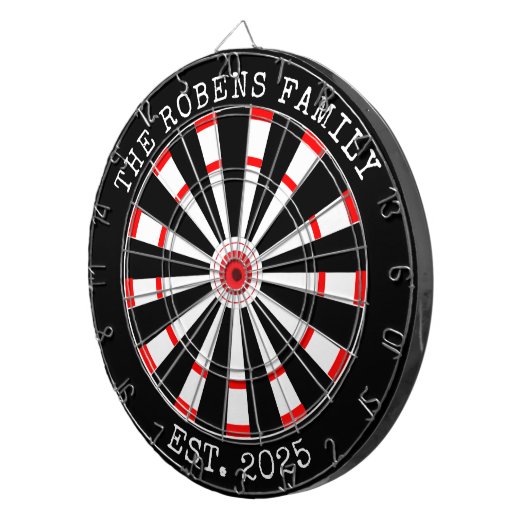Custom Family Name Rustic Dartboard Dartbord (Voorkant Rechts)