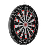 Custom Family Name Rustic Dartboard Dartbord (Voorkant Links)