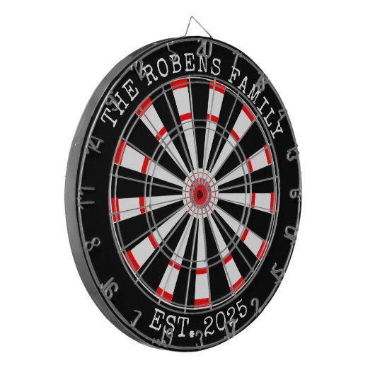 Custom Family Name Rustic Dartboard Dartbord (Voorkant Links)