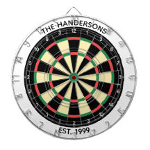 Custom Family Name Rustic Dartboard