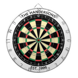 Custom Family Name Rustic Dartboard Dartbord