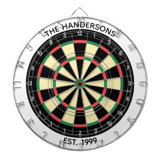 Custom Family Name Rustic Dartboard Dartbord