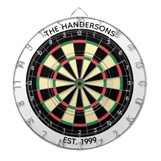 Custom Family Name Rustic Dartboard Dartbord (Voorkant)