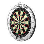 Custom Family Name Rustic Dartboard Dartbord (Voorkant Rechts)