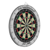 Custom Family Name Rustic Dartboard Dartbord (Voorkant Links)