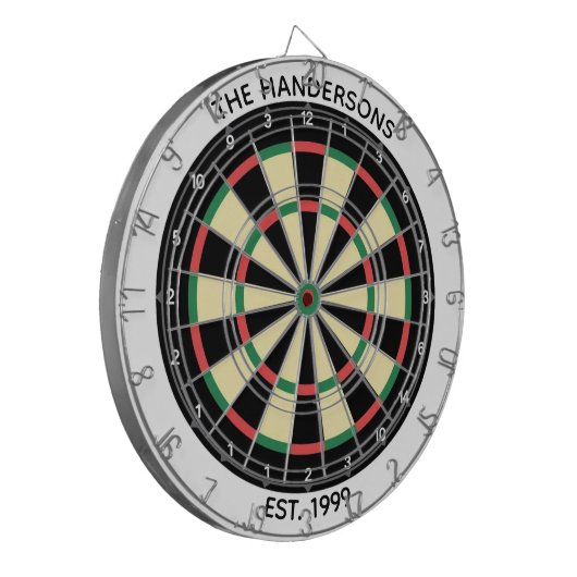 Custom Family Name Rustic Dartboard Dartbord (Voorkant Links)