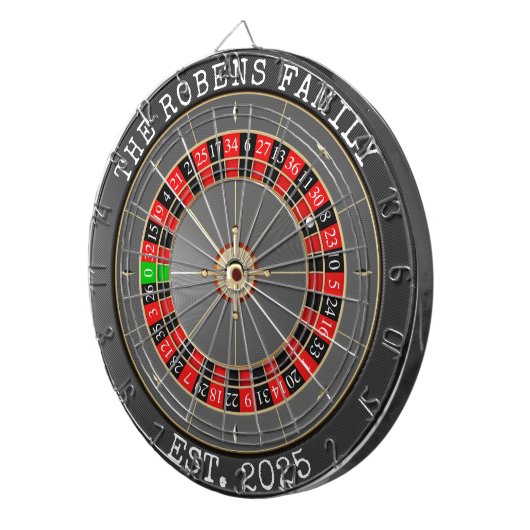 Custom Family Name Rustic Dartboard Dartbord (Voorkant Rechts)