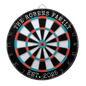 Custom Family Name Rustic Dartboard Dartbord (Voorkant)