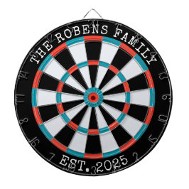 Custom Family Name Rustic Dartboard Dartbord