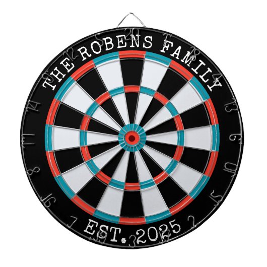 Custom Family Name Rustic Dartboard Dartbord (Voorkant)
