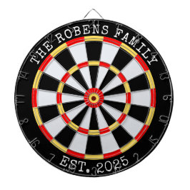 Custom Family Name Rustic Dartboard Dartbord