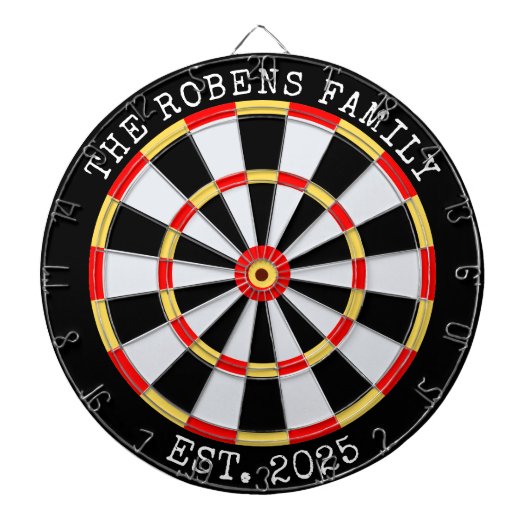 Custom Family Name Rustic Dartboard Dartbord (Voorkant)