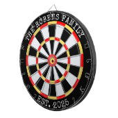 Custom Family Name Rustic Dartboard Dartbord (Voorkant Rechts)