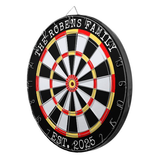 Custom Family Name Rustic Dartboard Dartbord (Voorkant Rechts)