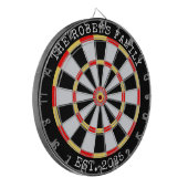 Custom Family Name Rustic Dartboard Dartbord (Voorkant Links)