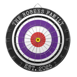 Custom Family Name Rustic Dartboard Dartbord