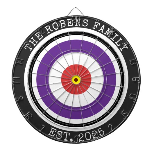 Custom Family Name Rustic Dartboard Dartbord (Voorkant)