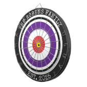 Custom Family Name Rustic Dartboard Dartbord (Voorkant Rechts)