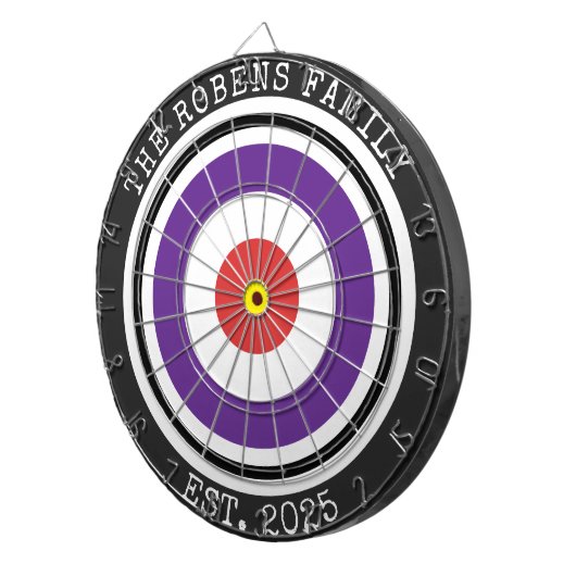 Custom Family Name Rustic Dartboard Dartbord (Voorkant Rechts)