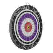 Custom Family Name Rustic Dartboard Dartbord (Voorkant Links)